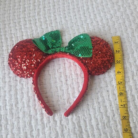 Disney Parks Christmas red sequin Minnie Mouse Ears One Size Fits Most main image 6